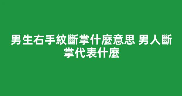 男生右手紋斷掌什麼意思 男人斷掌代表什麼